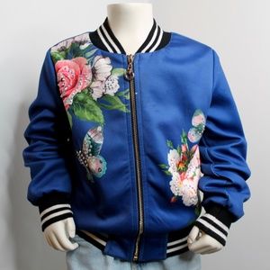 Hannah Banana Floral Print Bomber Jacket
